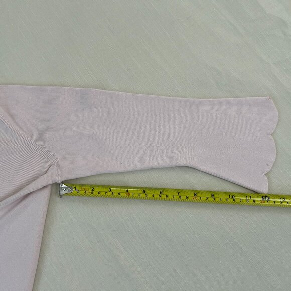 Talbots V-neck Scalloped Hem Pink Cozy 3/4 Sleeve Size Small - Picture 10 of 13